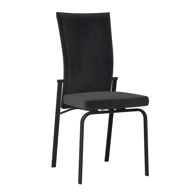 Black Motion-back Side Chair, Set of 2, Fully Assembled