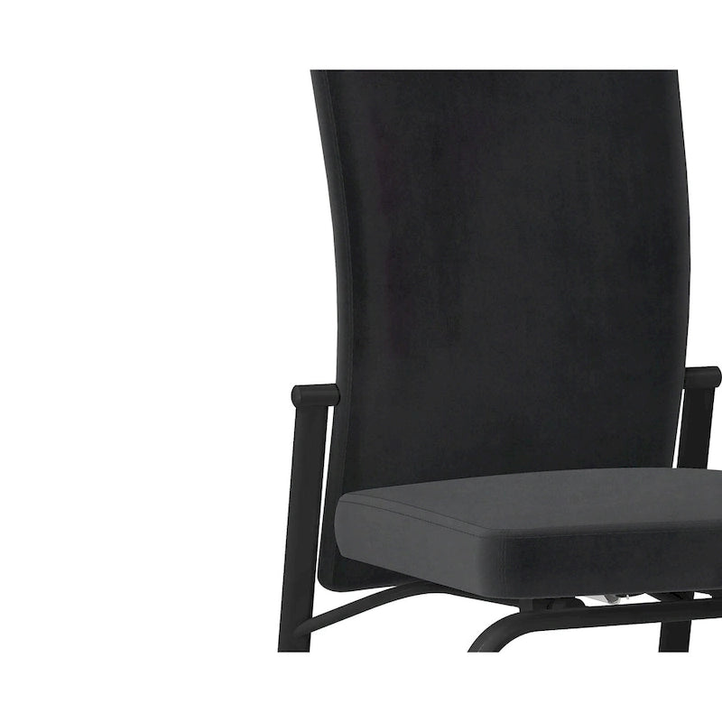 Black Motion-back Side Chair, Set of 2, Fully Assembled