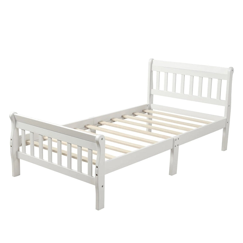 Wood Platform Bed Twin Bed Frame Panel Bed Mattress Foundation