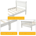 Lit plateforme en bois - Cadre de lit simple - Sommier à lattes