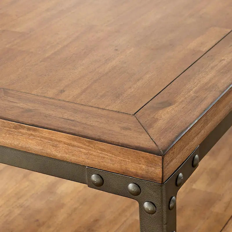 Industrial style wooden and metal console table