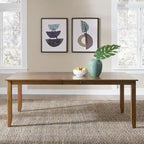 Table rectangulaire ancienne en bois couleur miel