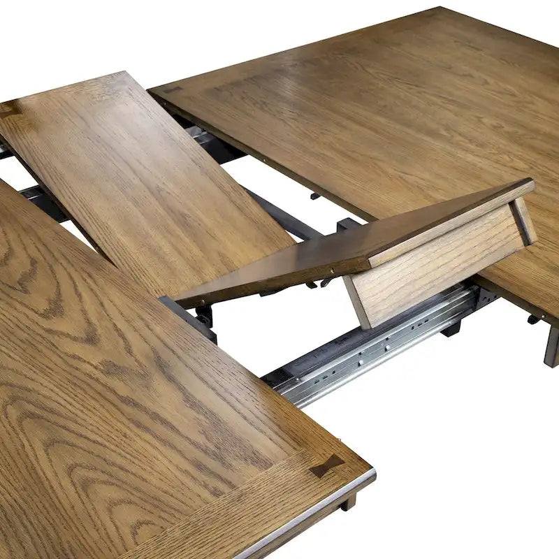 Antique honey-colored rectangular leg table