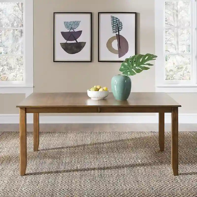 Antique honey-colored rectangular leg table