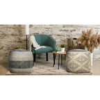 Sevita Handmade Geometric Rustic Farmhouse Pouf