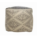 Pouf fait main géométrique rustique de style ferme
