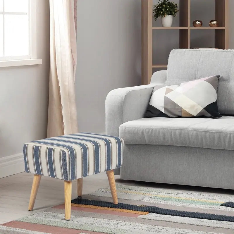Ottoman Foot Rest Stool with Wood Legs
