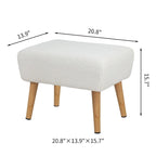 Tabouret repose-pieds ottoman avec pieds en bois