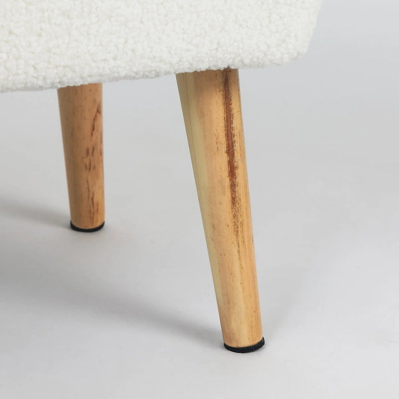 Ottoman Foot Rest Stool with Wood Legs