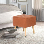 Repose-pieds/tabouret ottoman carré capitonné en similicuir
