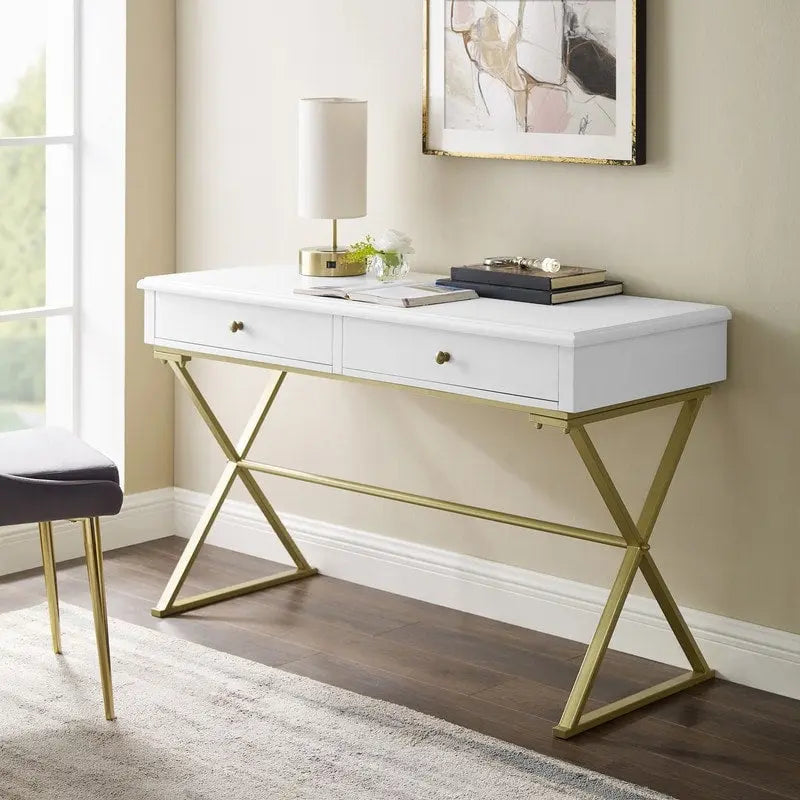 Double drawer folding table