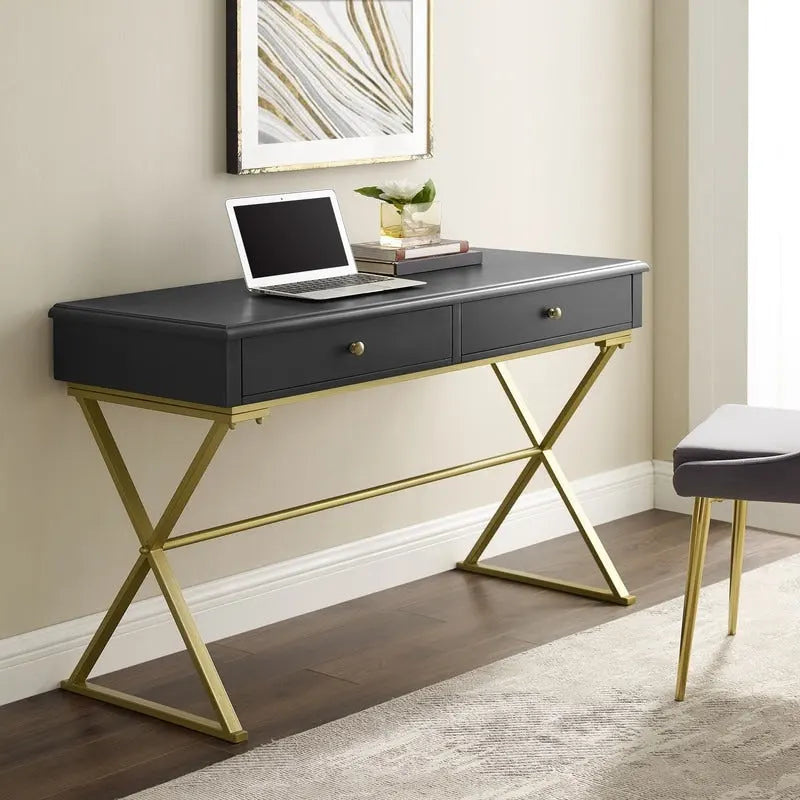 Double drawer folding table