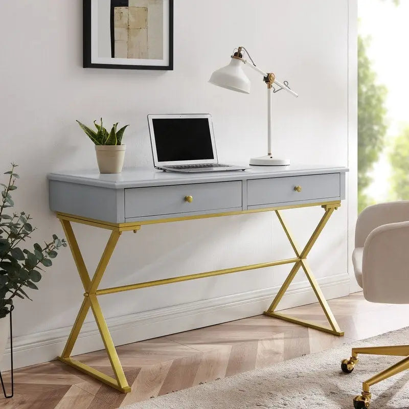 Double drawer folding table