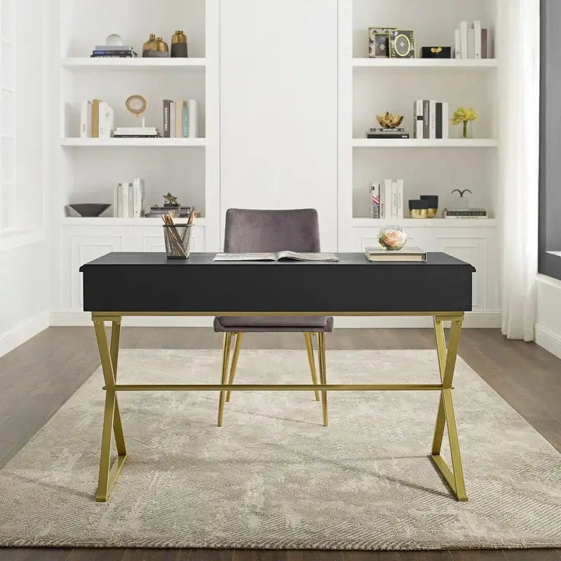 Double drawer folding table