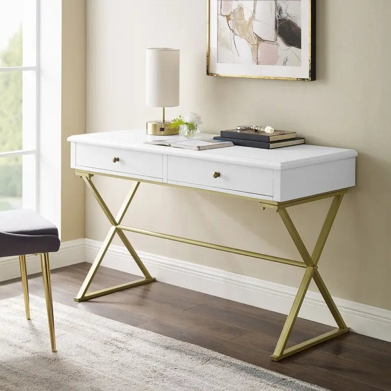 Double drawer folding table
