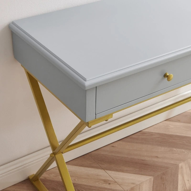 Double drawer folding table