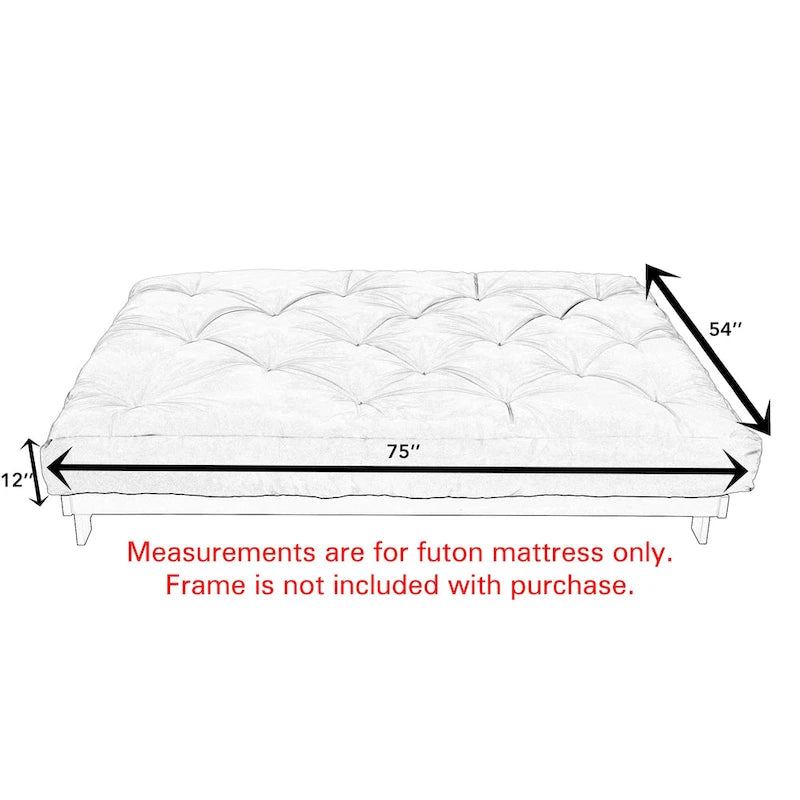 Full Granite Grey 12-inch Futon Mattress