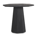 Table d'entrée hexagonale en bois massif marron foncé