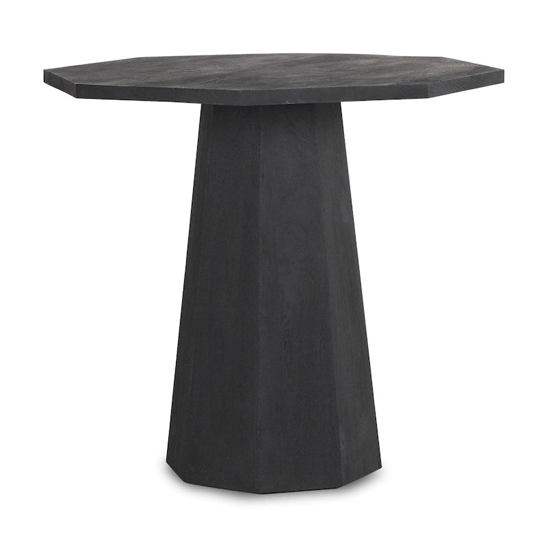 Dark Brown Solid Wood Hexagonal Foyer Table