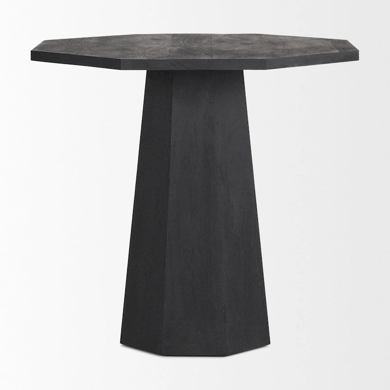 Dark Brown Solid Wood Hexagonal Foyer Table