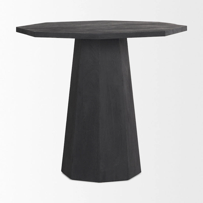 Dark Brown Solid Wood Hexagonal Foyer Table