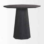 Table d'entrée hexagonale en bois massif marron foncé