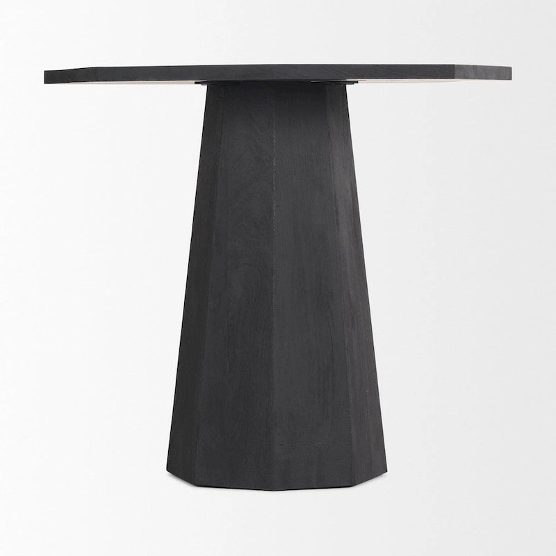 Dark Brown Solid Wood Hexagonal Foyer Table