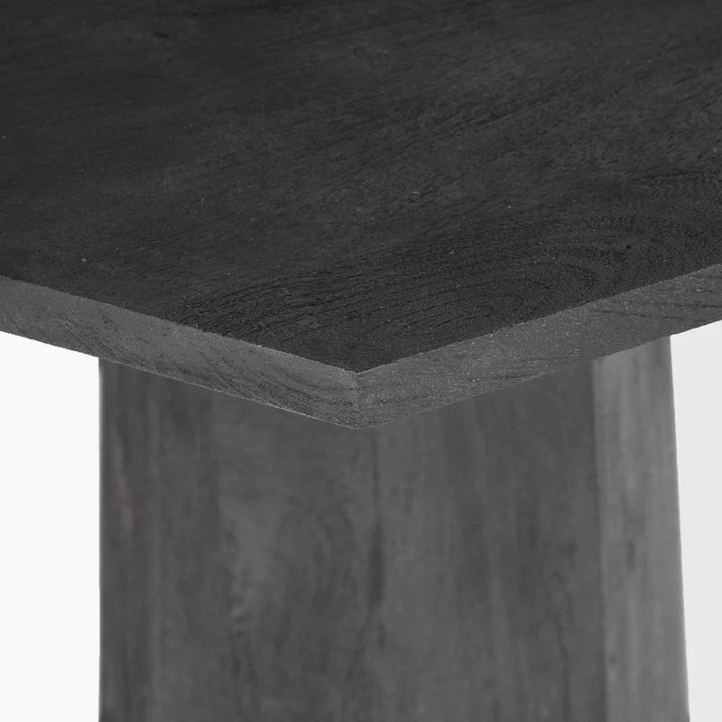 Dark Brown Solid Wood Hexagonal Foyer Table