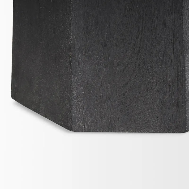 Dark Brown Solid Wood Hexagonal Foyer Table