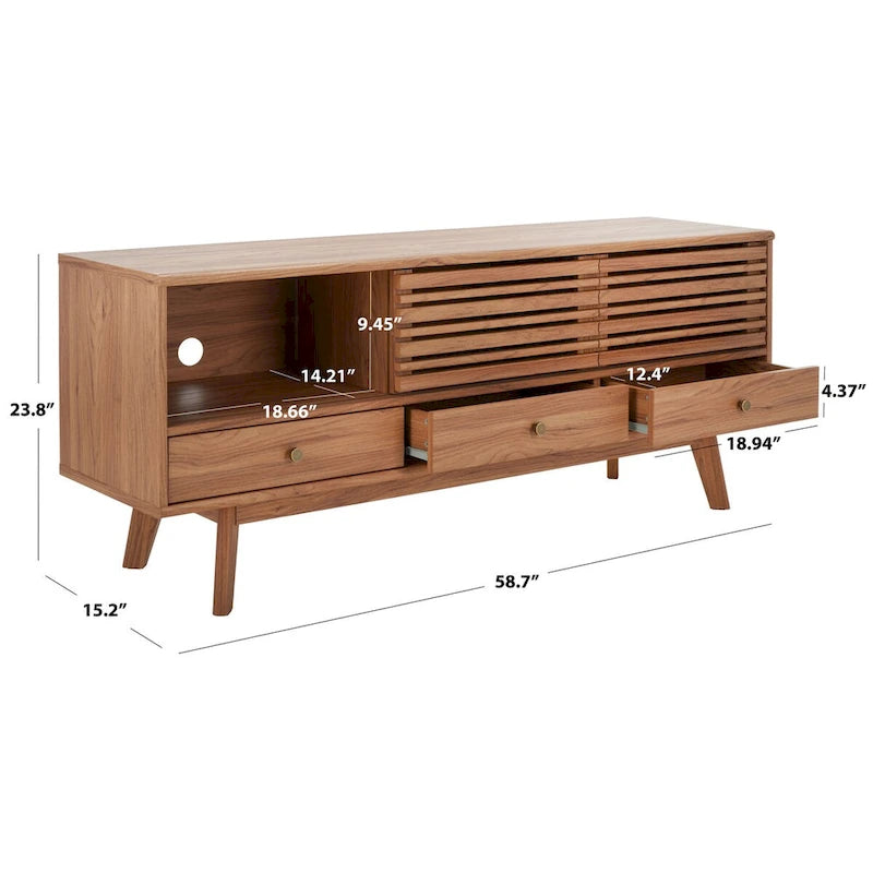 3-Drawer Entertainment TV Media Stand (65 Flatscreen TV) - 58.7 In. x 15.2 In. x 23.9 In. - 59Wx15Dx24H