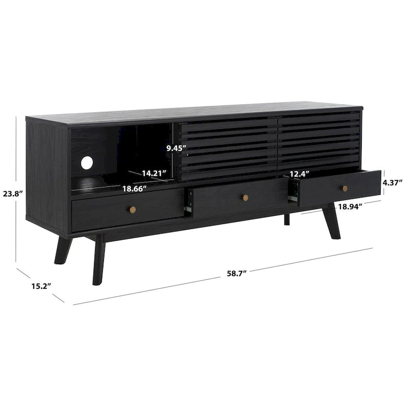 3-Drawer Entertainment TV Media Stand (65 Flatscreen TV) - 58.7 In. x 15.2 In. x 23.9 In. - 59Wx15Dx24H