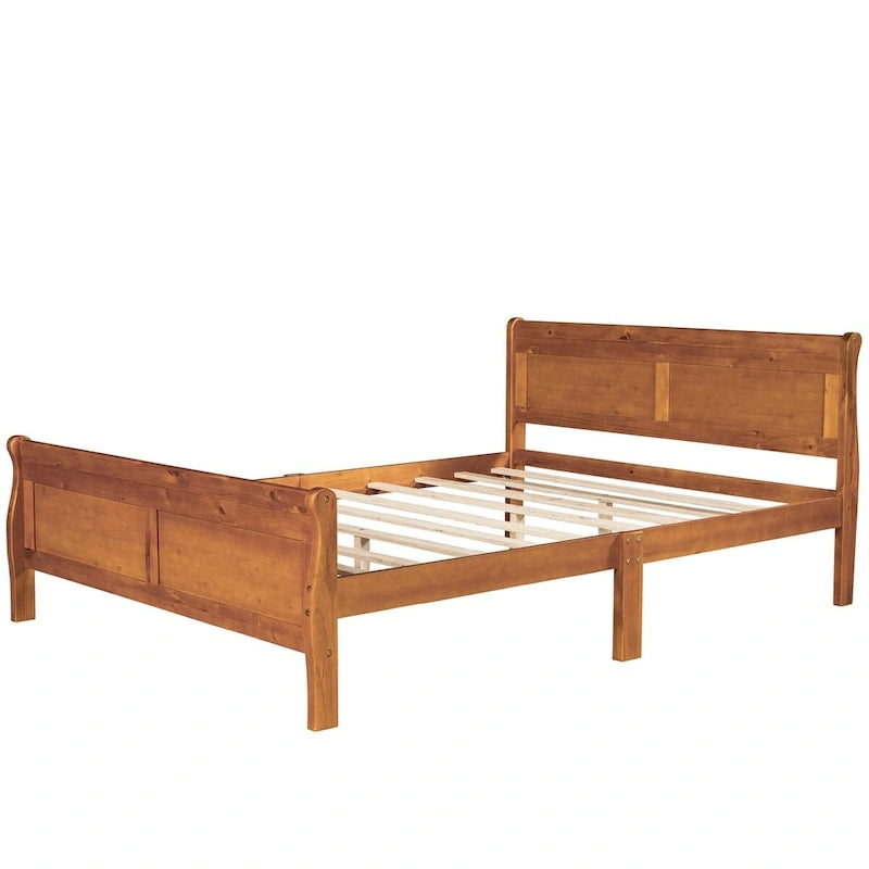 Queen Size Wood Platform Bed with Headboard