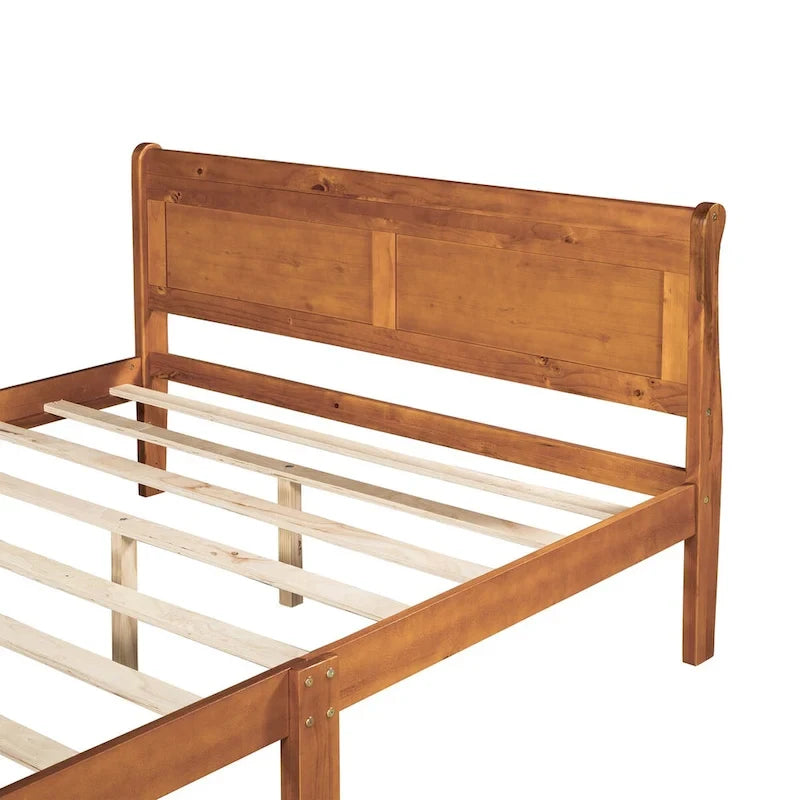 Queen Size Wood Platform Bed with Headboard