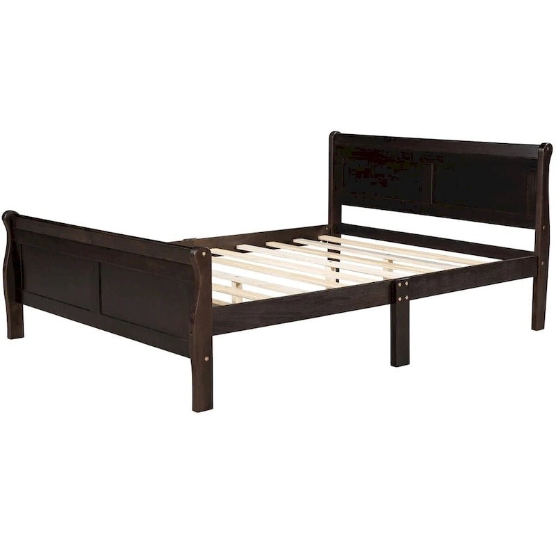 Queen Size Wood Platform Bed with Headboard