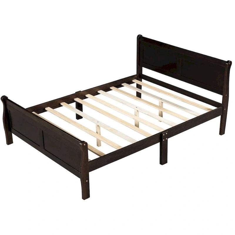 Queen Size Wood Platform Bed with Headboard