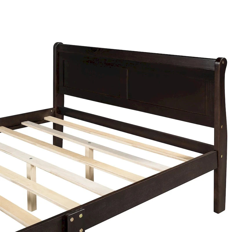 Queen Size Wood Platform Bed with Headboard