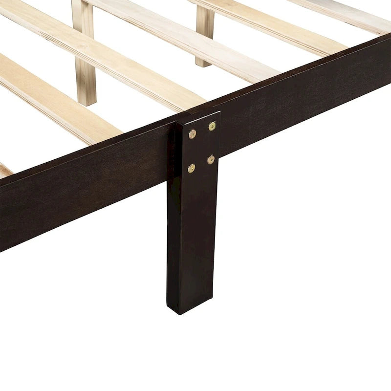 Queen Size Wood Platform Bed with Headboard