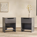 Table de chevet moderne à 1 tiroir avec niche de rangement (Lot de 2)