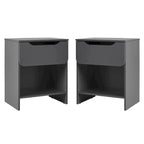 Table de chevet moderne à 1 tiroir avec niche de rangement (Lot de 2)