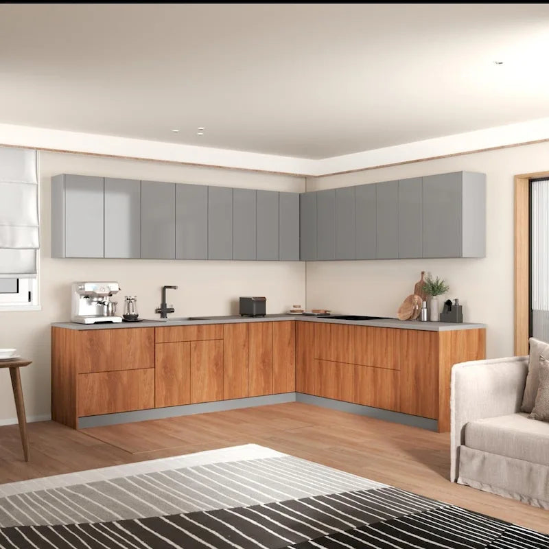 Kitchen Modern Collection Natural Teak & Black Color Base Size 10x8,5Ft Wide - 102x120