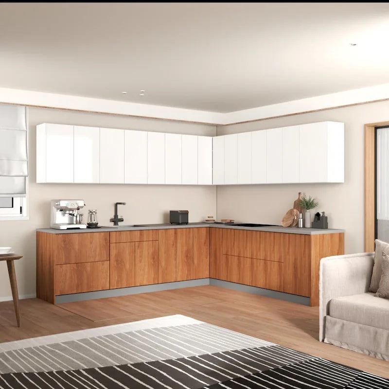 Kitchen Modern Collection Natural Teak & Black Color Base Size 10x8,5Ft Wide - 102x120