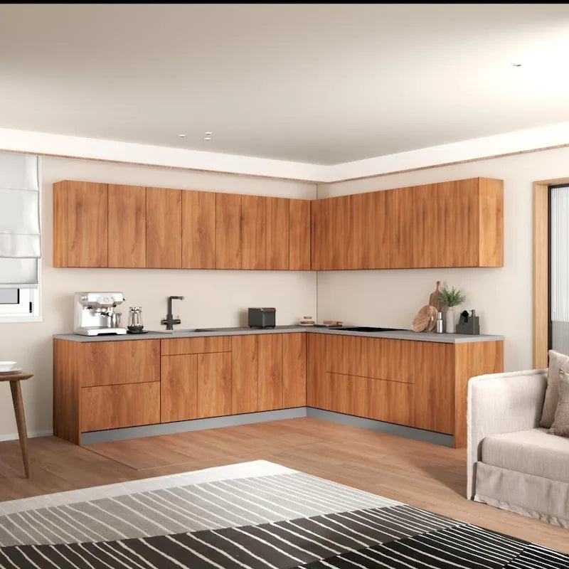 Kitchen Modern Collection Natural Teak & Black Color Base Size 10x8,5Ft Wide - 102x120