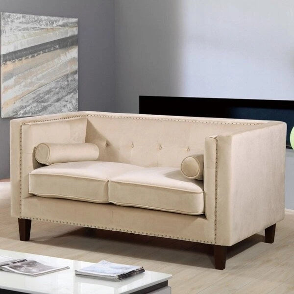 Classic Nailhead Chesterfield Loveseat - Blue