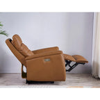 Fauteuil inclinable en cuir pleine fleur avec appuie-tête motorisé