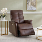 Fauteuil inclinable en cuir pleine fleur avec appuie-tête motorisé