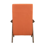 Fauteuil de salon 32 pouces en tissu polyester lin orange, bois massif