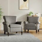 Fauteuil accent cuir synthétique avec 2 clous décoratifs
