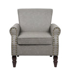 Fauteuil accent cuir synthétique avec 2 clous décoratifs