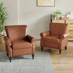 Fauteuil accent cuir synthétique avec 2 clous décoratifs