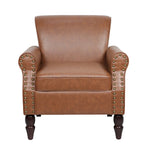 Fauteuil accent cuir synthétique avec 2 clous décoratifs